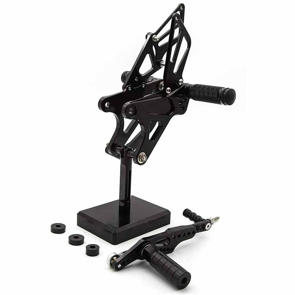 CNC Adjustable Rearset Foot Rest Pegs 4 Yamaha YZF R1 2009-2014 BLACK - TDRMOTO