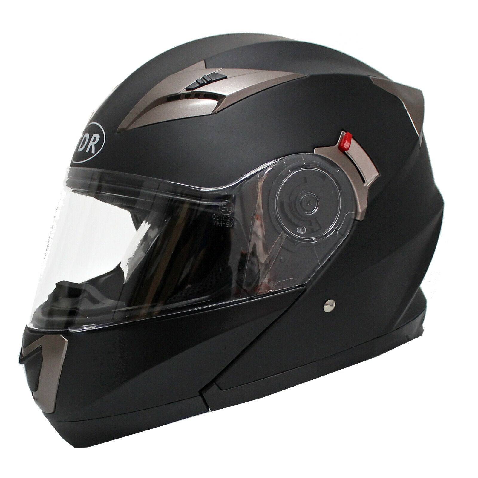 TDR Matt Black Motorcycle Helmet Adult ECE 22.05 - TDRMOTO