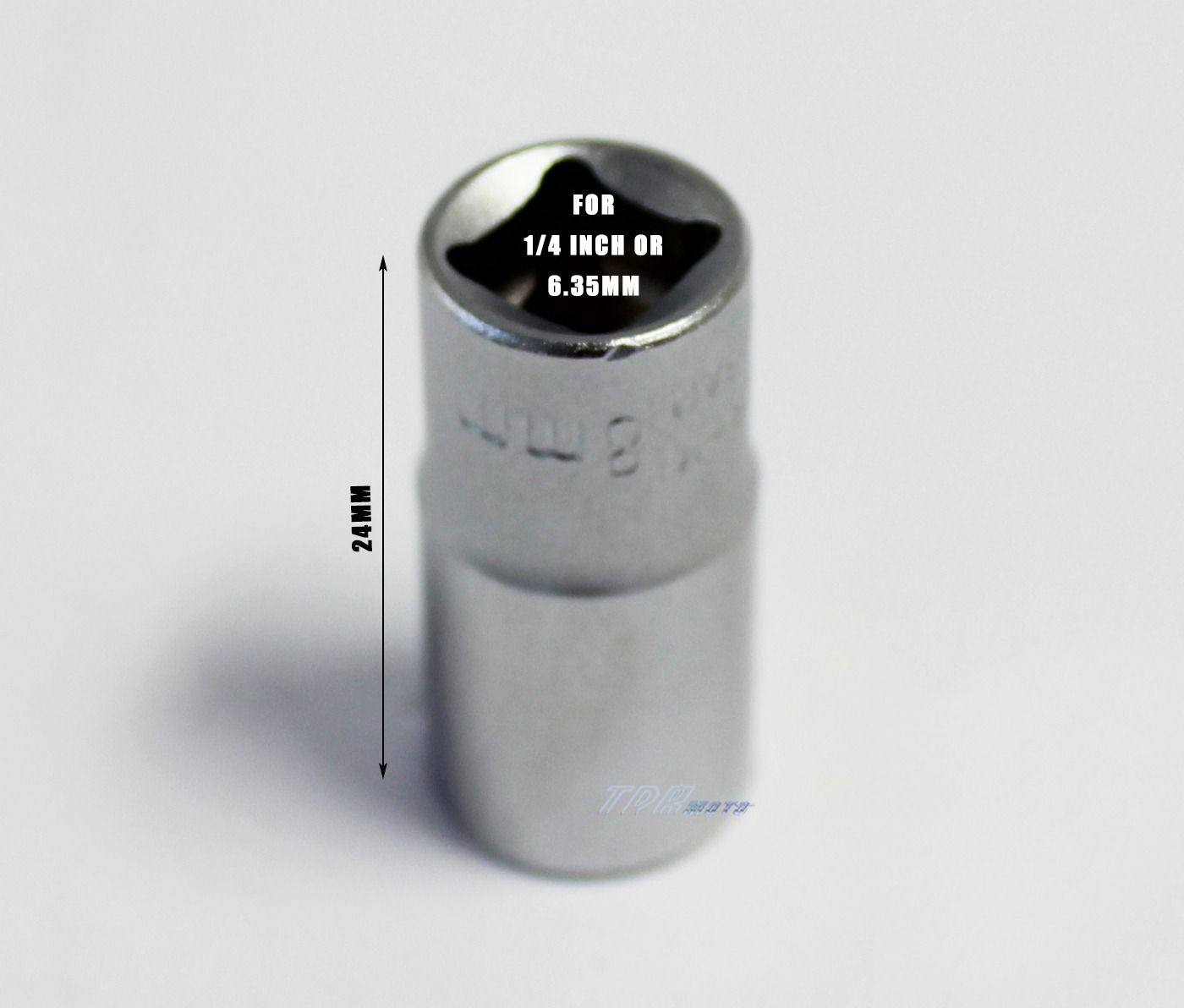8MM Drive High Visbility 6 Point Standard Metric Hex SOCKET Socket -1/4' 1/4 - TDRMOTO