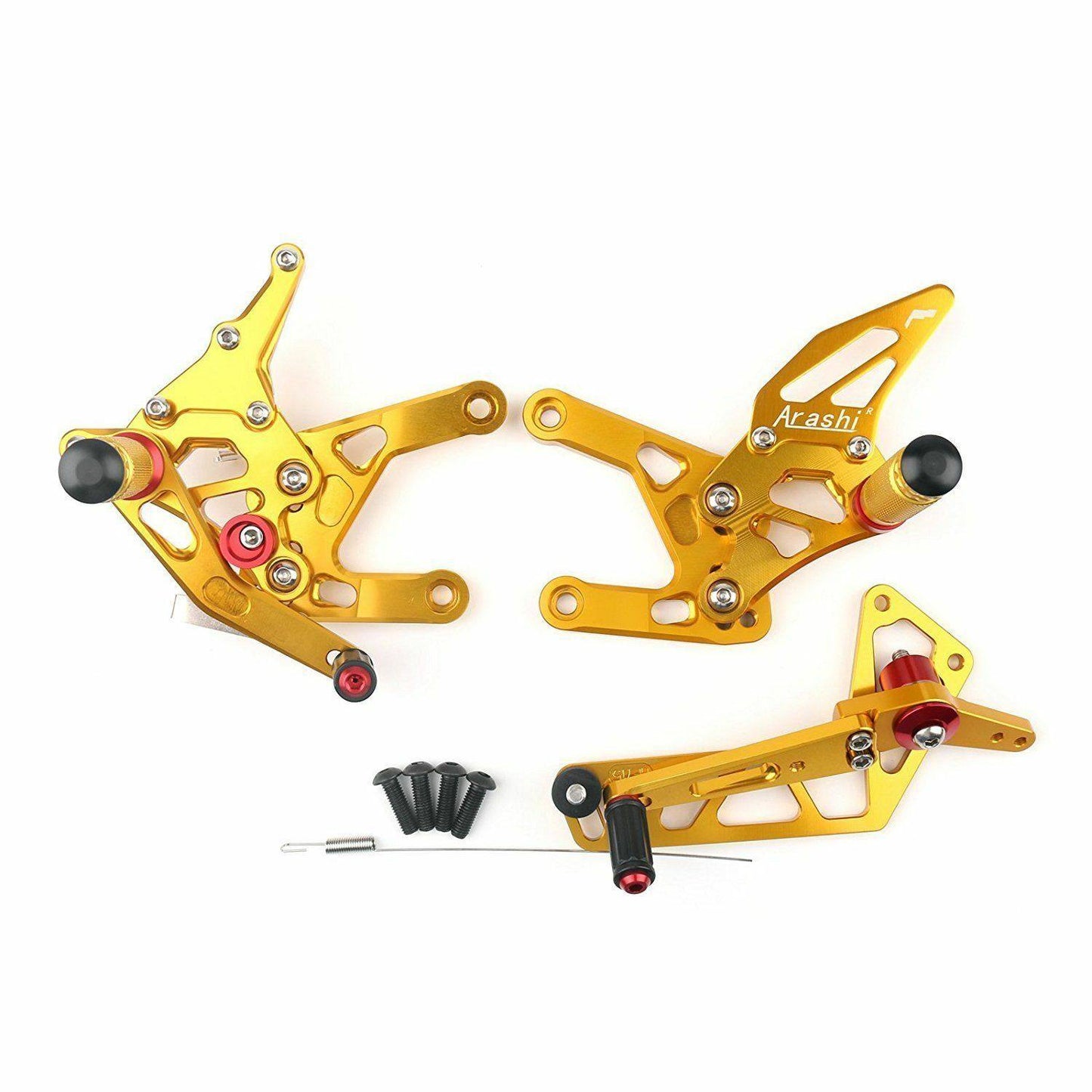 2015 2016 Yamaha YZF R1 GOLD Adjustable Rear Sets Footpegs Rearset - TDRMOTO