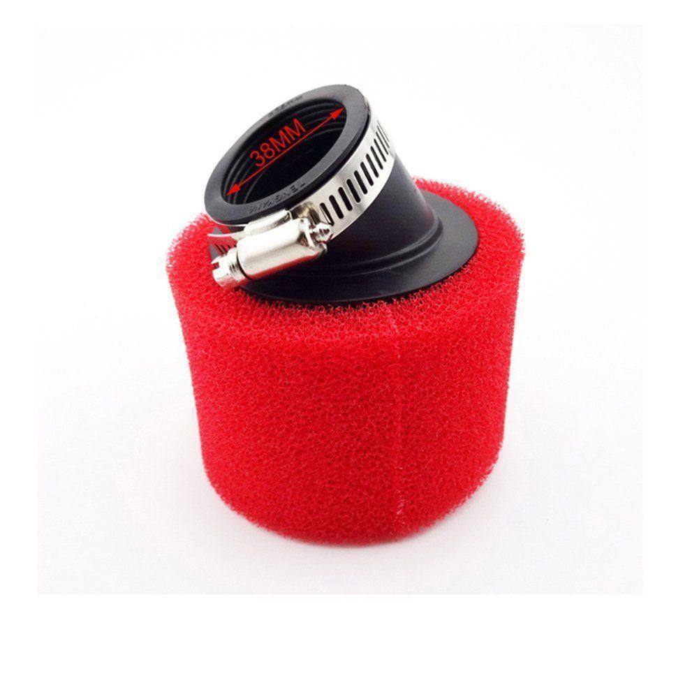 RED 37mm 38mm Bent Angled Foam Air Filter Pod 125cc PIT Quad Dirt Bike ATV Buggy - TDRMOTO