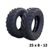 2pcs 25x8-12 6 Ply Tyres For ATV Quad Farm Bike Buggy UTV 12 inch Tyres - TDRMOTO