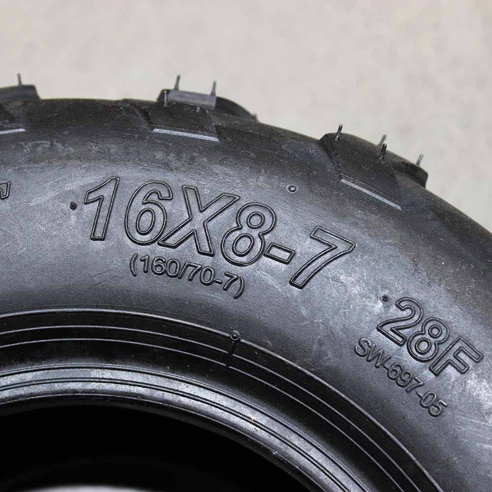 2pcs 16x8-7" Tubeless Tyre Tire For 70cc/110/125cc ATV Quad Bike Buggy Go Kart - TDRMOTO