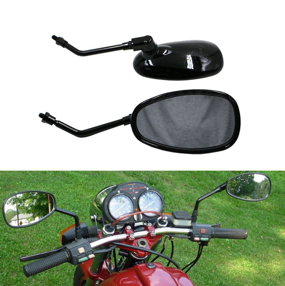 Universal BLACK Large Rearview Side Mirrors 10MM For Motorcycle ATV Dirt SCOOTER - TDRMOTO