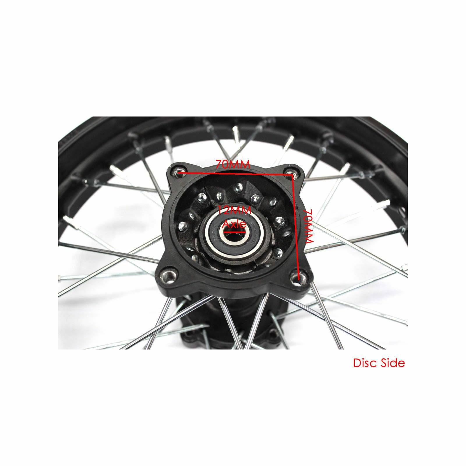 1.85-12 12mm Axle Rim 80/100-12 Tyre 70cc 110cc 125cc Dirt Pit Pro Trail MX Bike - TDRMOTO