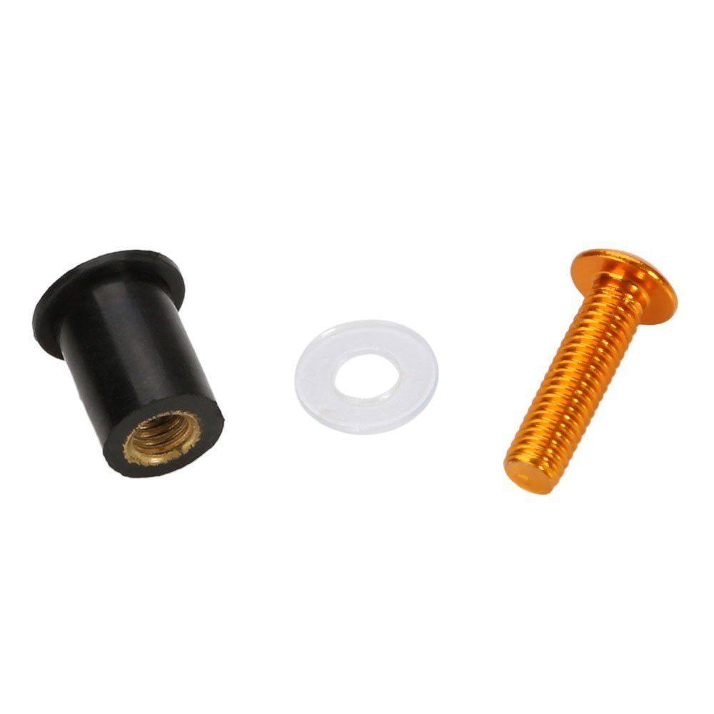 10x Gold Windscreen Bolts Wellnuts Set for Suzuki GSXR 600/750 2004-2005 - TDRMOTO