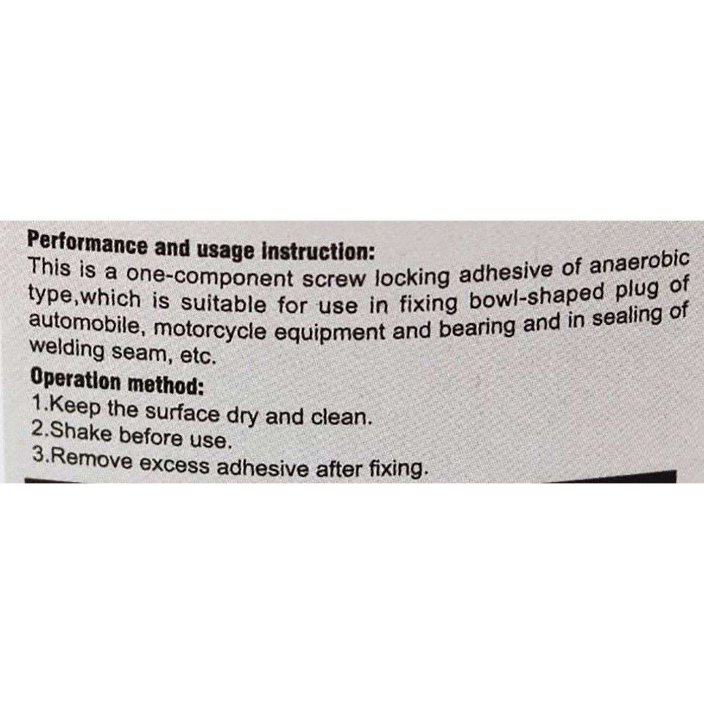 2 x Medium Strength Blue Threadlocker Replace Loctite Instant Adhesive Industrial Super Glue - TDRMOTO