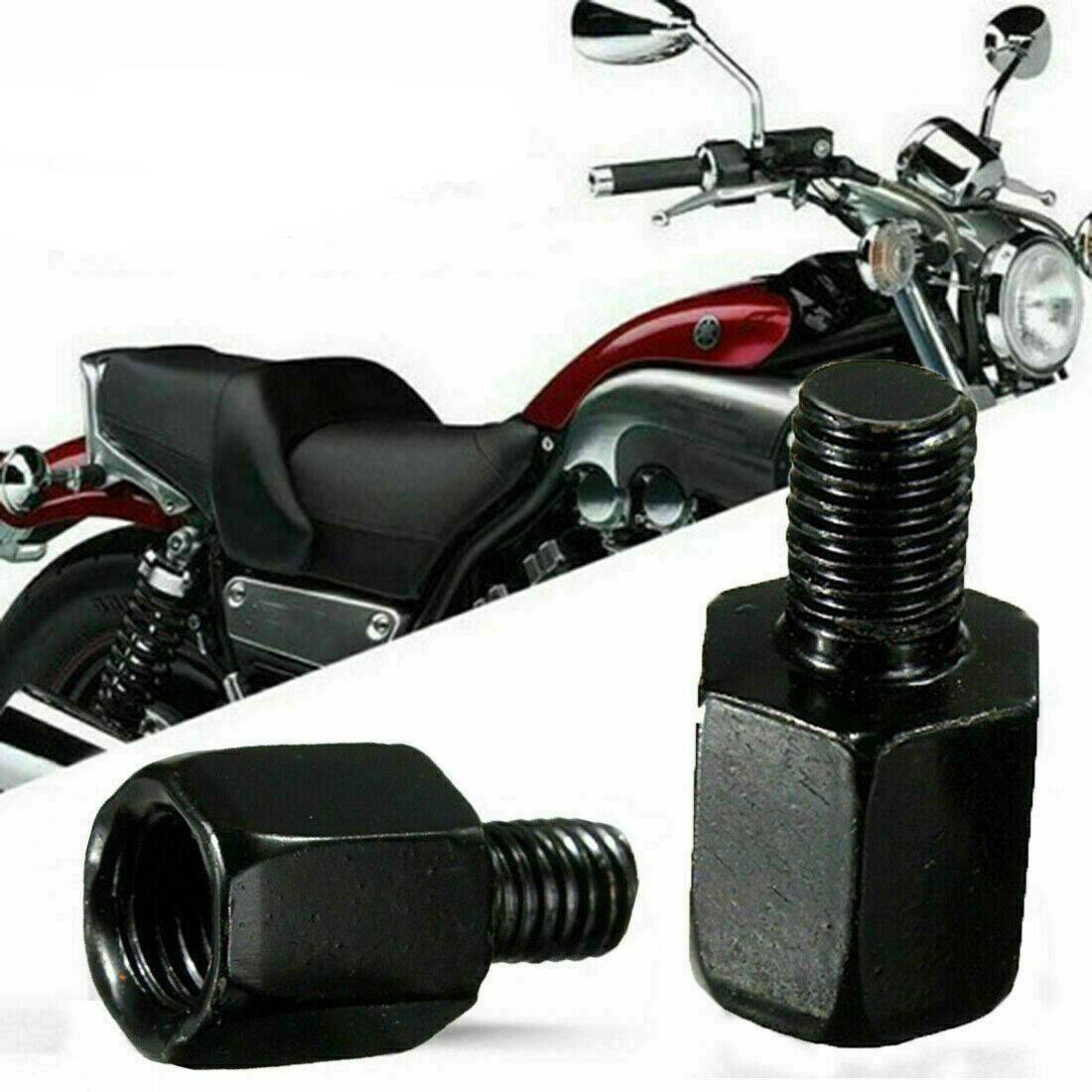 2 pieces Black Mirror Adapter Convert Right 10mm to Right 8mm - Thread Reducer Converter - TDRMOTO