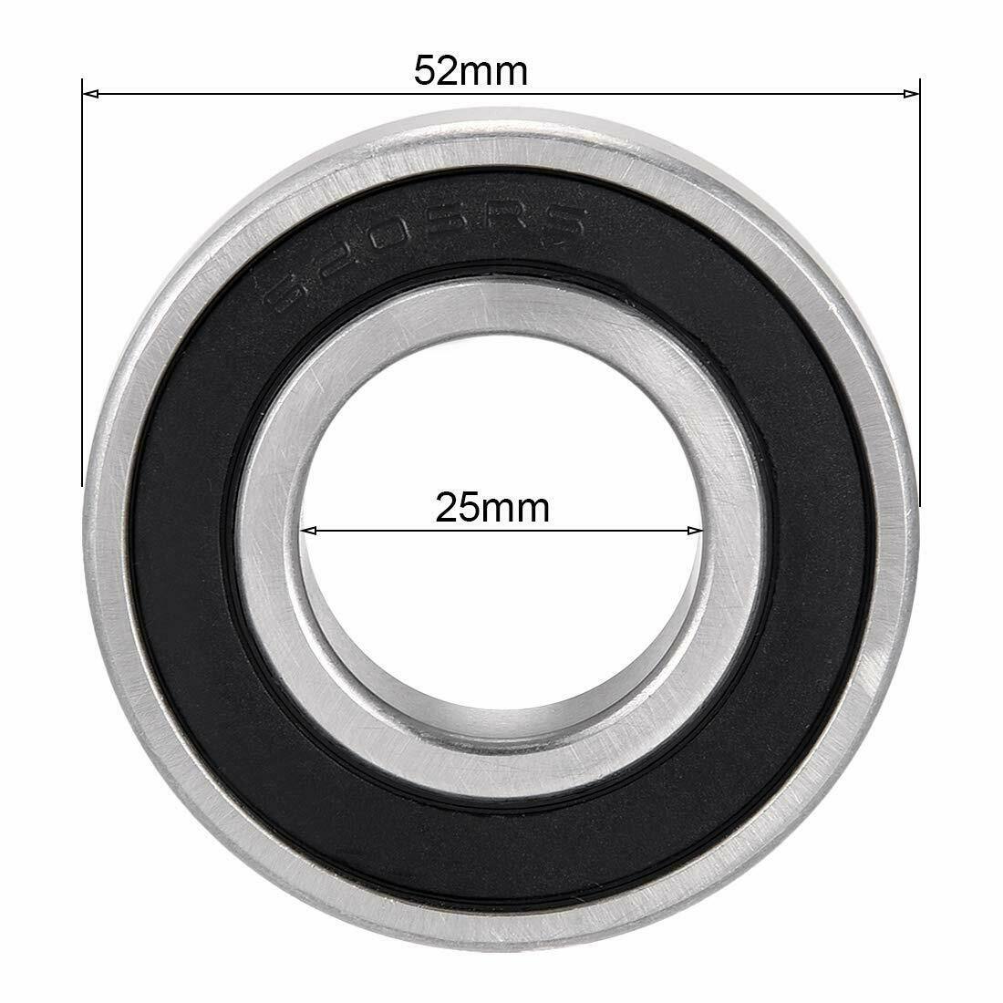 6205RS Deep Groove Double Rubber Sealed Motor Bearing 25mm x 52mm x 15mm F5X4 - TDRMOTO