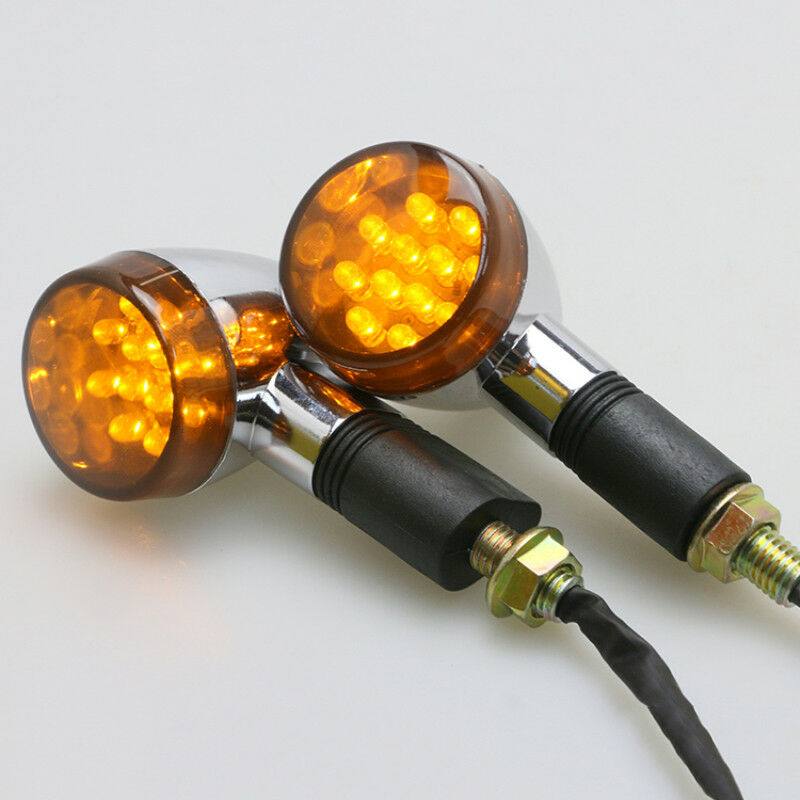 AU! 4x Chrome Motorcycle Turn Signal LED Indicator Light For Honda Yamaha Suzuki - TDRMOTO