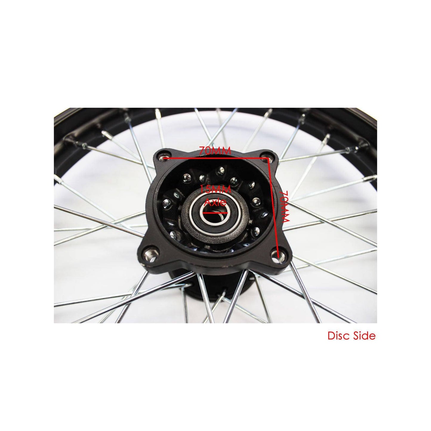 Black 15mm axle 60/100- 14" Inch Front Wheel Rim Knobby Tyre PIT PRO Dirt Bike - TDRMOTO