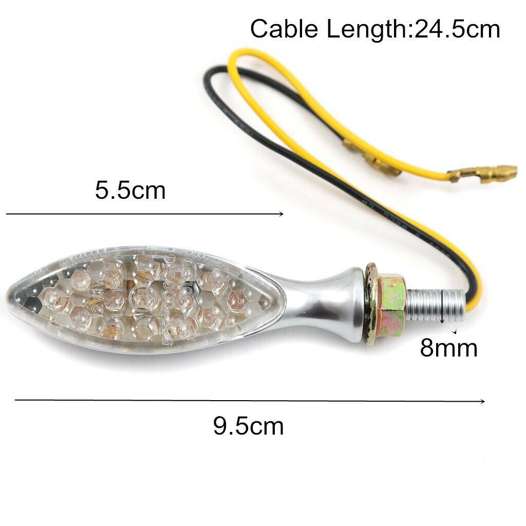 8mm Silver TURN SIGNAL LED INDICATOR 4 Yamaha Dual Sport Motorcycle Dirt Bike - TDRMOTO