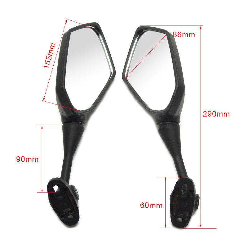 Left+Right Side Rear View Mirrors Black For HYOSUNG GT125R GT250R GT650R GT650S - TDRMOTO