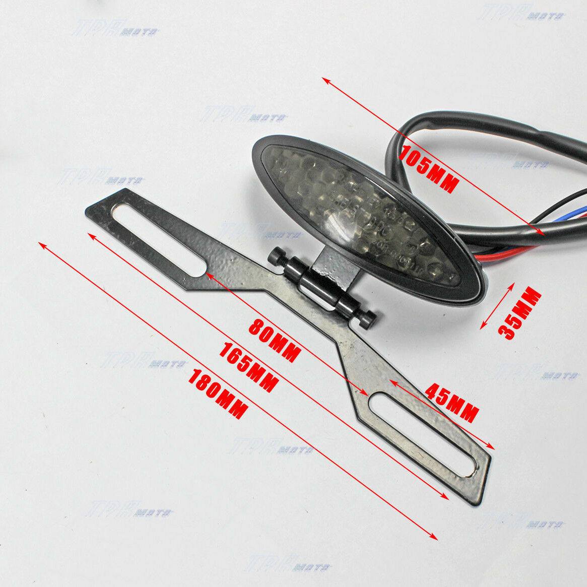 19 LED Motorcycle Bike Tail Light License Plate Rear Red White Universal Smoke - TDRMOTO