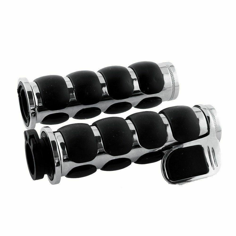 1"/25mm Chrome Handlebar Hand Grips with Throttle Boss - TDRMOTO