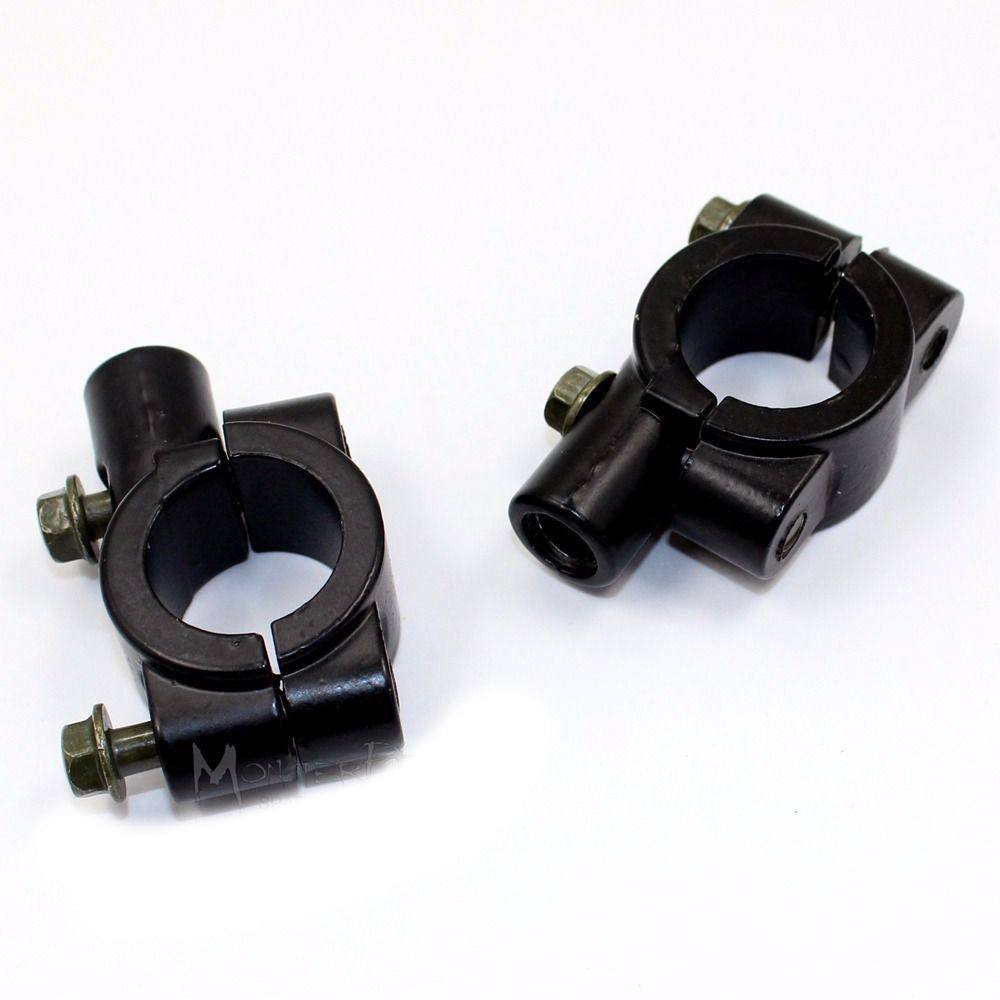 8mm Mirror Mount Holders Bracket Clamp For 7/8" 22mm Handlebar ATV Motorcycle - TDRMOTO