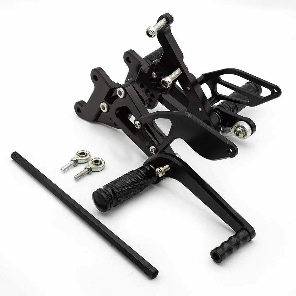 Adjustable Rearset Foot Rest Peg Rear Set Black For 2003 2004 2005 YAMAHA YZF R6 - TDRMOTO