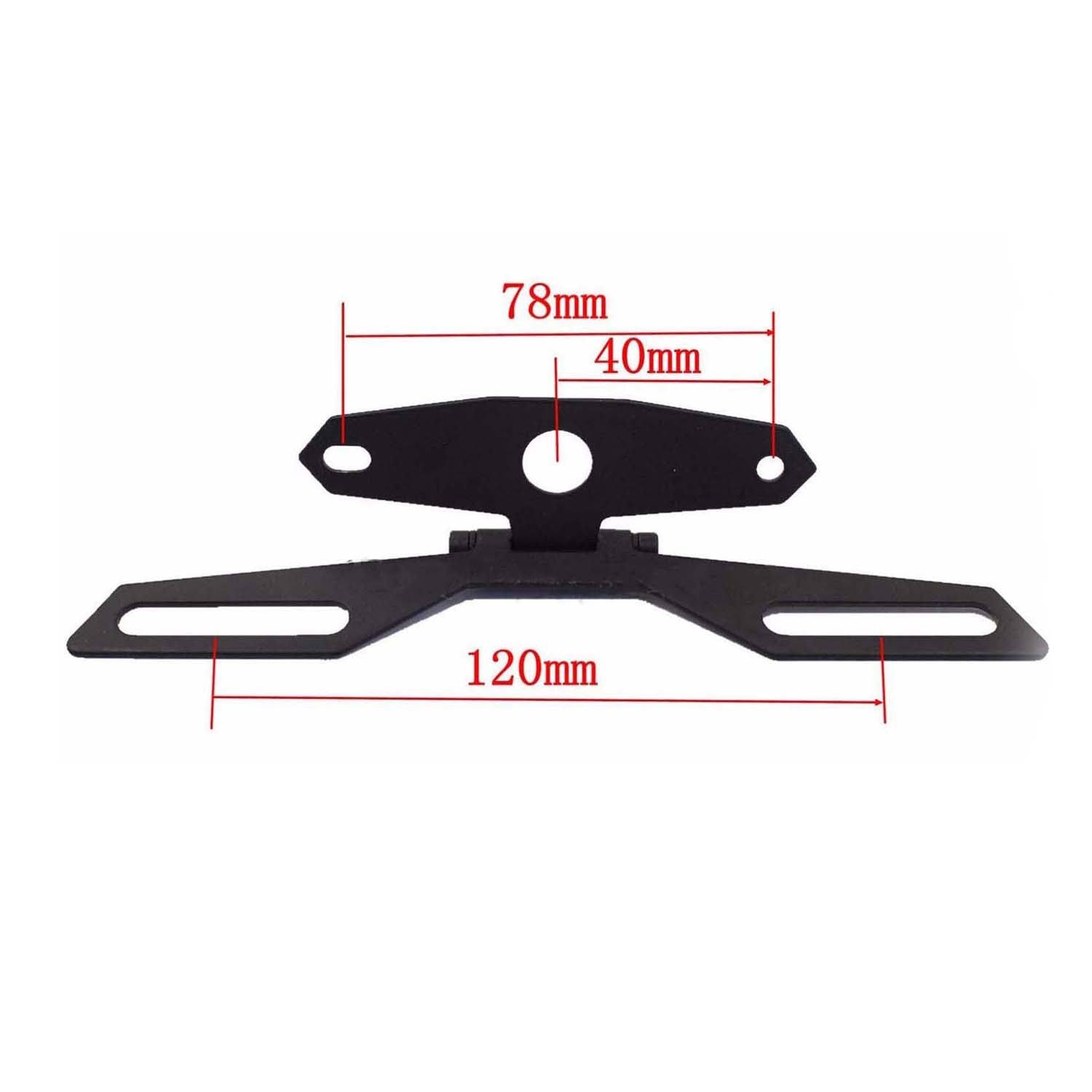 Motorcycle Dual Sport Folding License Plate Mount Tag Bracket Tail Light Holder - TDRMOTO