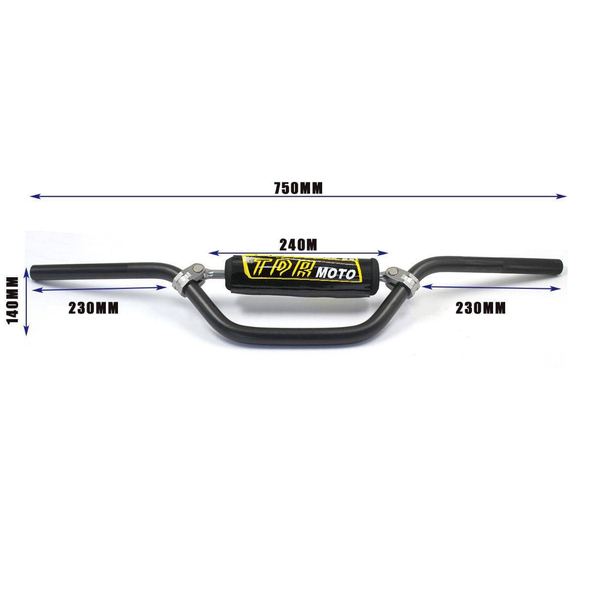 Black Low Rise Motorbike Handlebars SE 7/8 22mm Pro Taper Black Dirt Pit Bike - TDRMOTO