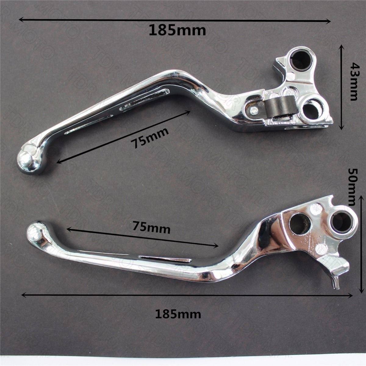 For Harley 96-03 XL 96-07 Dyna Touring 11-14 Softail Chrome Brake Clutch Levers - TDRMOTO