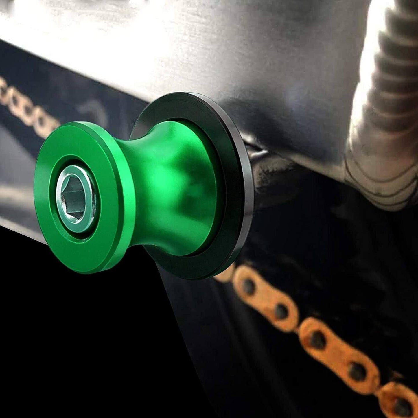 NEW 8 MM Rear Swingarm Motorcycle Spool Sliders Swing Arm Stand Bobbins - Green - TDRMOTO