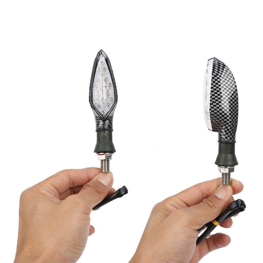 4X 12V Carbon Universal Motorcycle Bike LED Bulb Blinkers Turn Signal Indicator - TDRMOTO