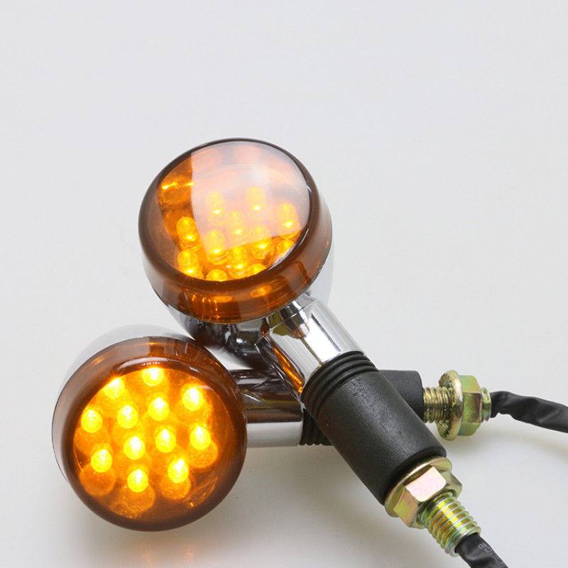 AU! 4x Chrome Motorcycle Turn Signal LED Indicator Light For Honda Yamaha Suzuki - TDRMOTO