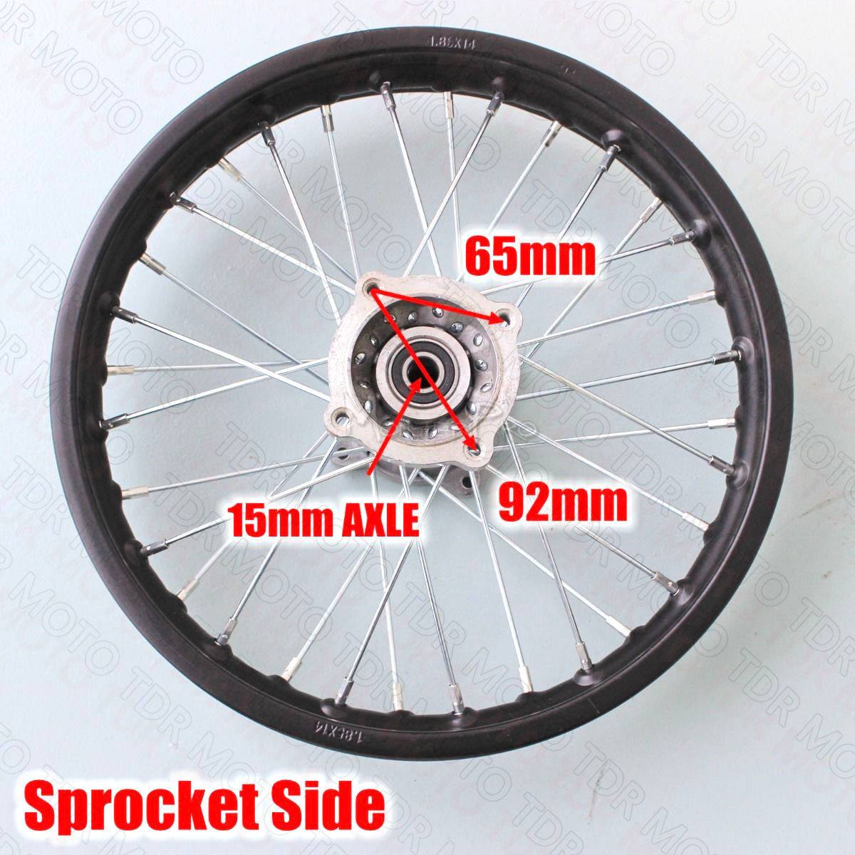 1.85-14" 90/100-14" Rear Rim Wheel For Dirt Bike Pit Trail Bike - TDRMOTO