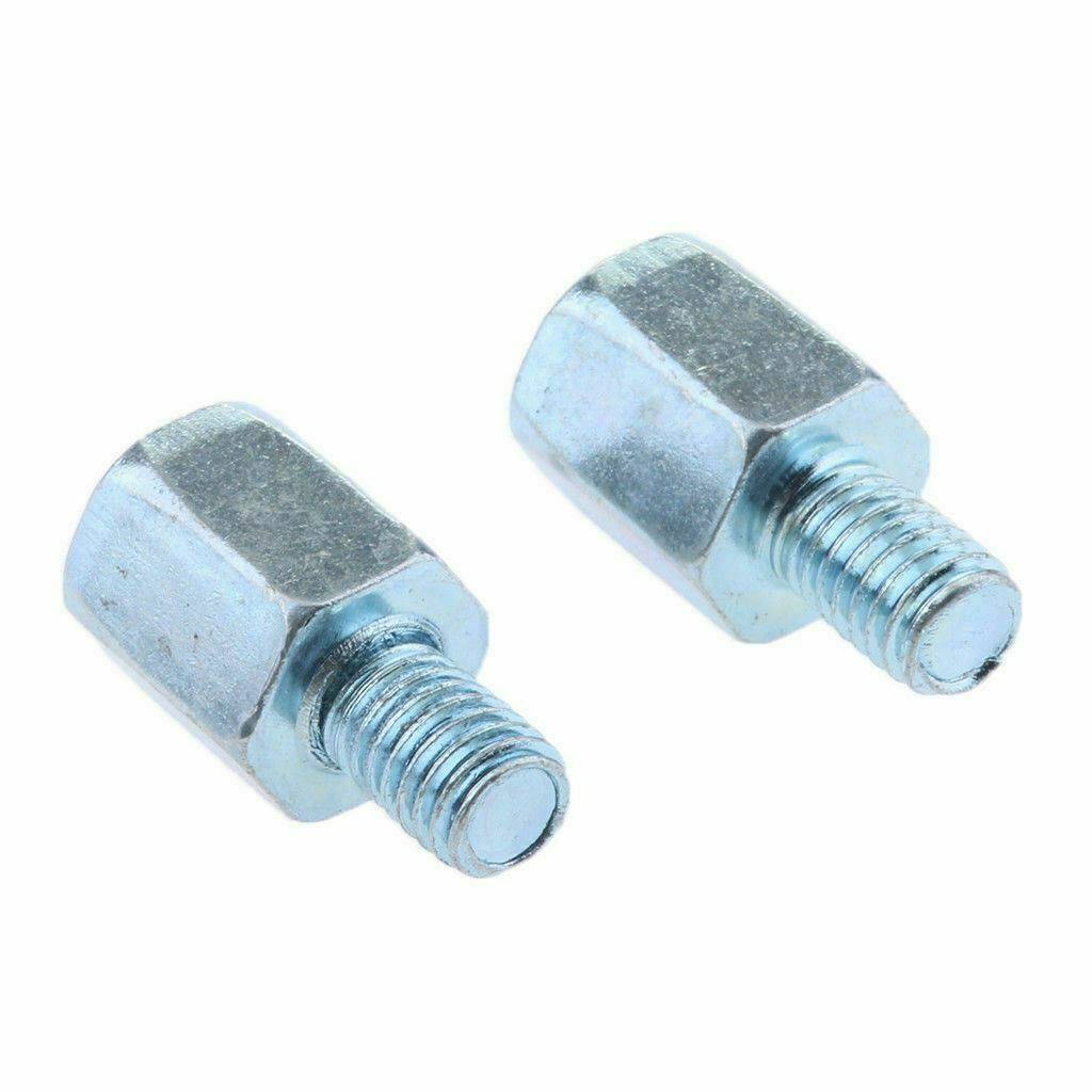 2 pieces Silver Motorcycle Mirror Mount Adapter Right 10mm to Right 8mm - Thread Reducer Converter - TDRMOTO