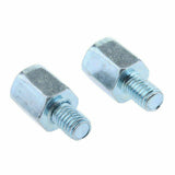 2 pieces Silver Motorcycle Mirror Mount Adapter Right 10mm to Right 8mm - Thread Reducer Converter - TDRMOTO