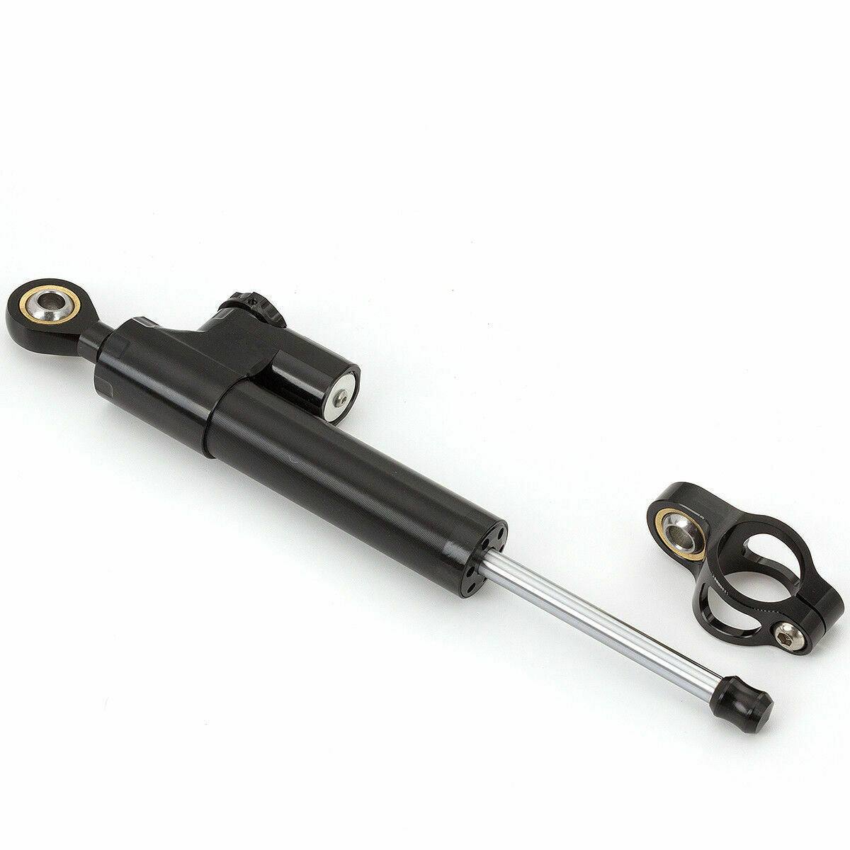 Black CNC Steering Damper Motorcycle Linear Stabilizer Reversed Safety Control - TDRMOTO