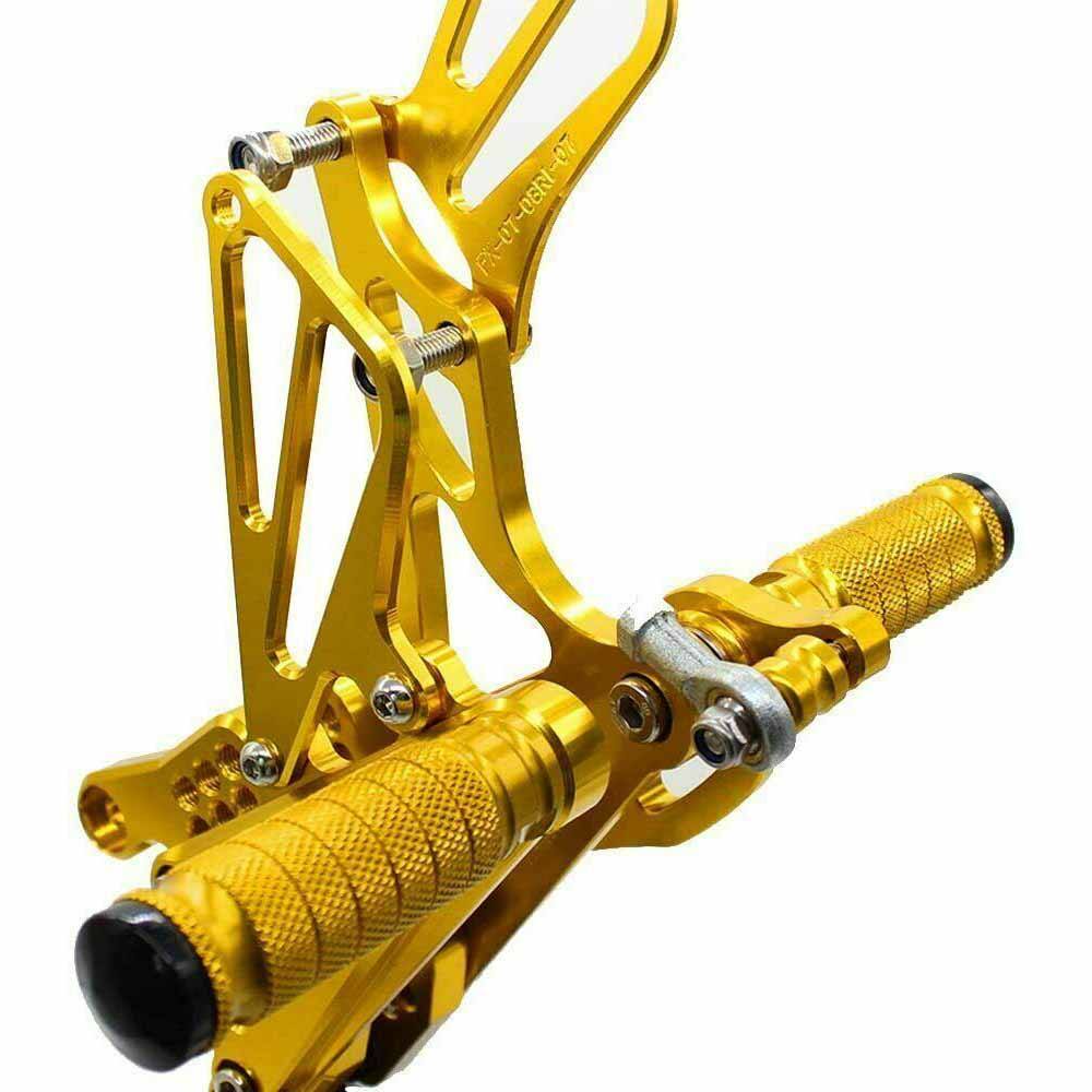 CNC Adjustable Rearset Rear Set Foot Rest Peg Gold 2007-2008 YAMAHA YZF R1 07 08 - TDRMOTO