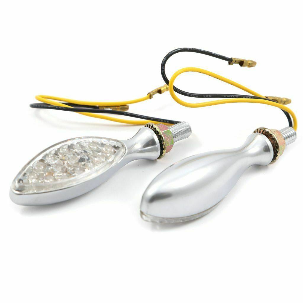 8mm Silver TURN SIGNAL LED INDICATOR 4 Yamaha Dual Sport Motorcycle Dirt Bike - TDRMOTO