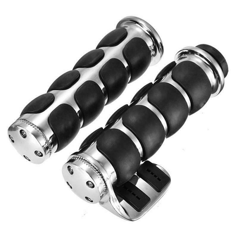 1"/25mm Chrome Handlebar Hand Grips with Throttle Boss - TDRMOTO