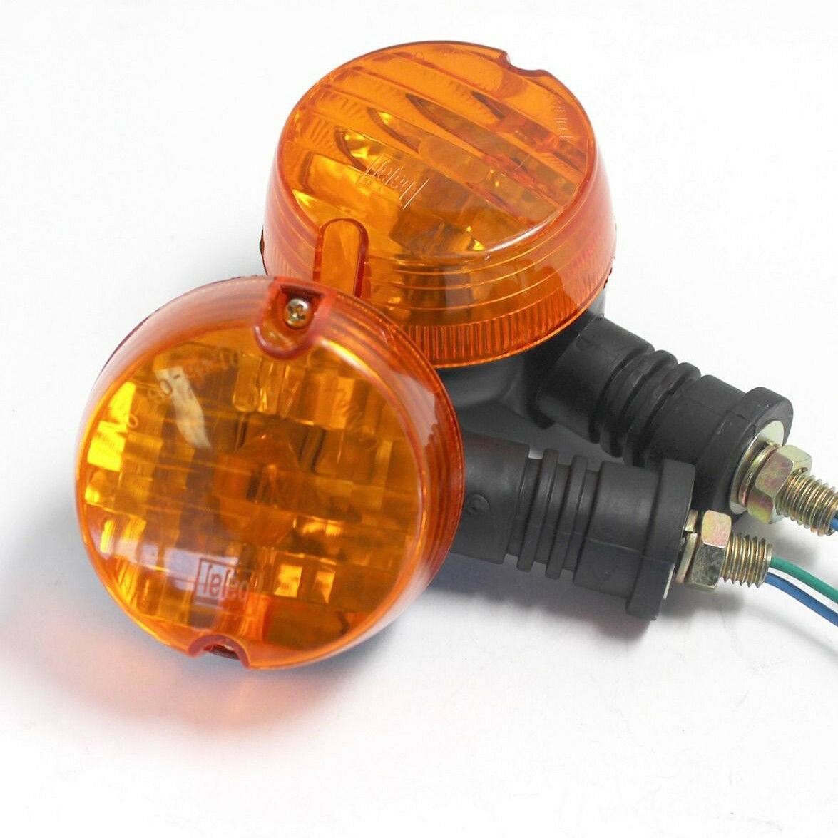 4x 12V Classic Motorcycle Bike Blinkers Turn Signal Indicator Light Amber - TDRMOTO