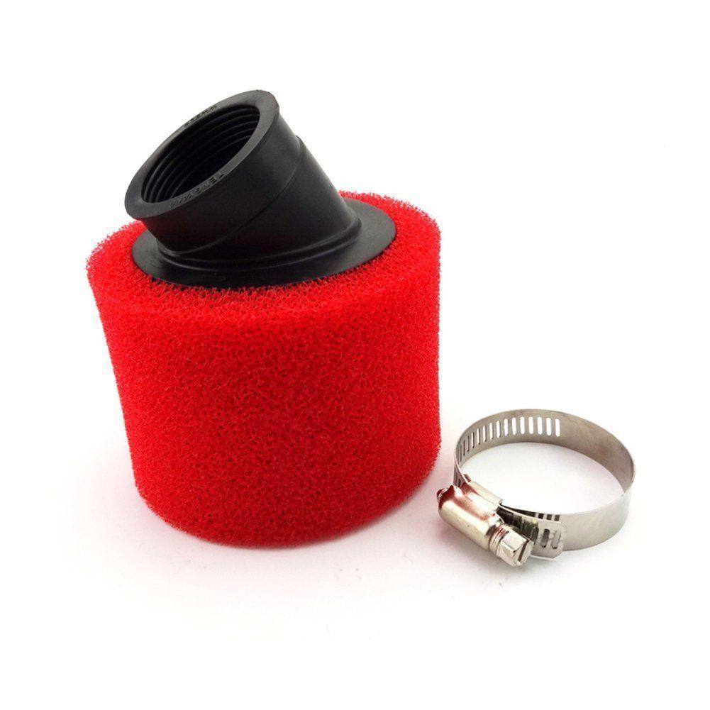 RED 37mm 38mm Bent Angled Foam Air Filter Pod 125cc PIT Quad Dirt Bike ATV Buggy - TDRMOTO