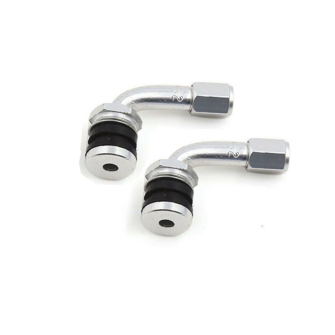 2pcs Car Motocycle Tyre Tire Valve Tubeless Metal Valve Stems With Dust Caps - TDRMOTO