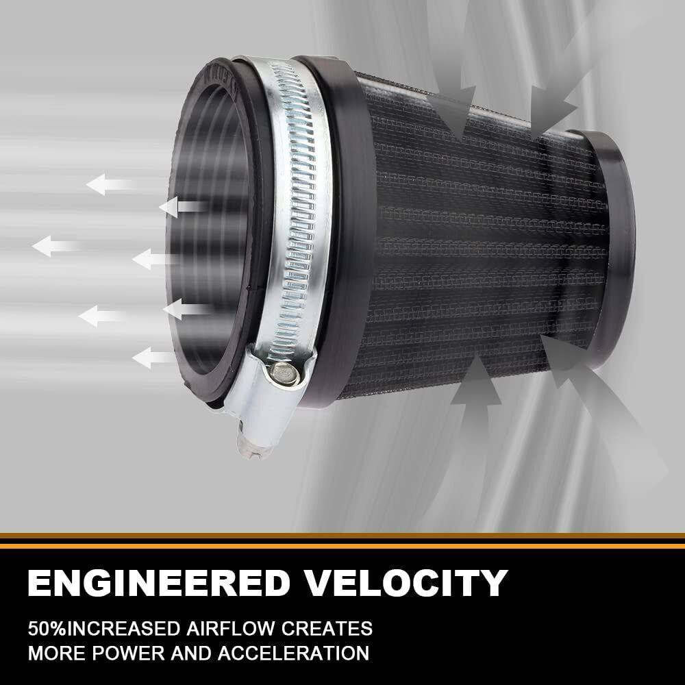 60mm Air Intake Filter Cleaner Pod Washable Black For Harley Motor Scooter ATV - TDRMOTO