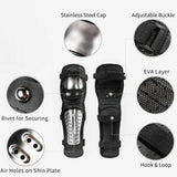 4P Set Bicycle Motor Alloy Steel Motocross Elbow & Knee Shin Guard Pads Protect - TDRMOTO