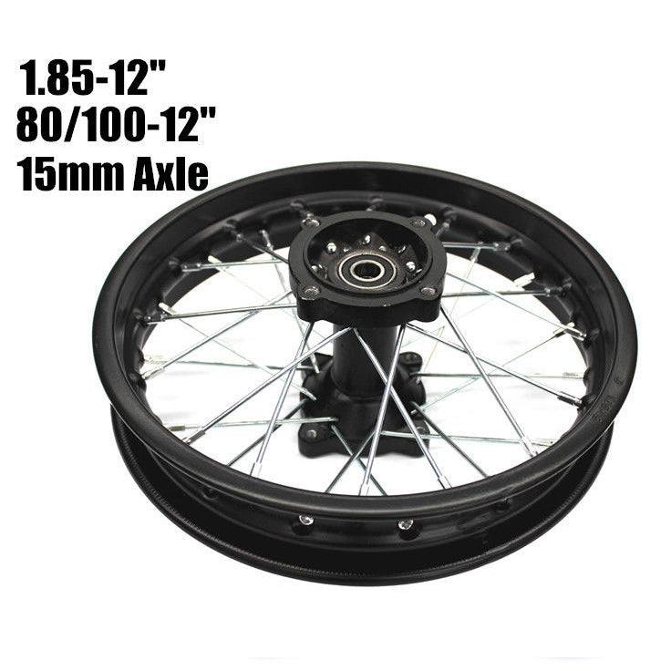 50cc/125cc 12 inch Rear rim Chinese Dirt bike pit bike 1.85 X 12 Rim 80/100-12 - TDRMOTO