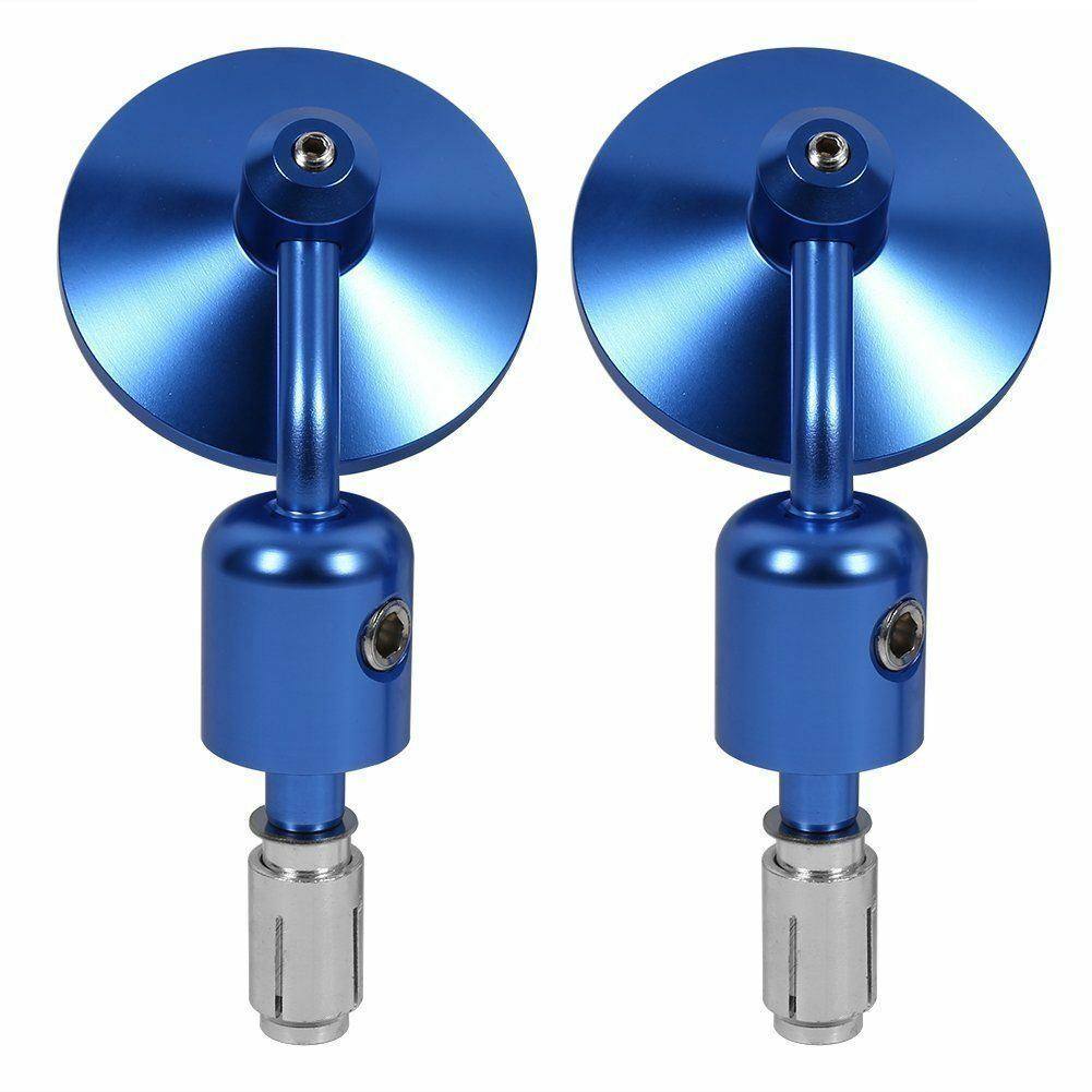 Blue CNC 7/8" Handle Bar End Rear-view Mirror Universal Fit - TDRMOTO