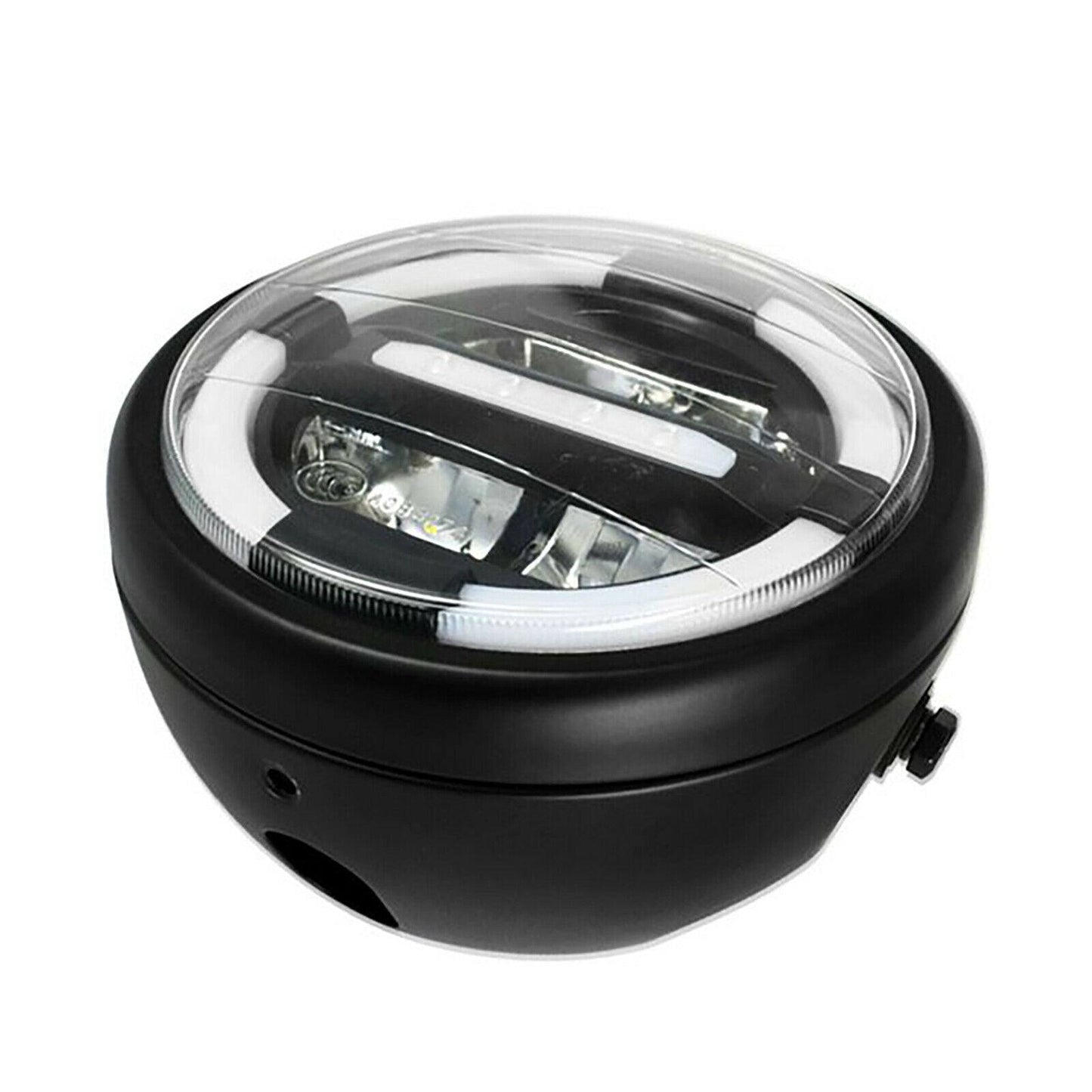 Motorcycle 6.5" 7" Headlight Round LED Driving Lamp Head Lamp with Brackets Set - TDRMOTO