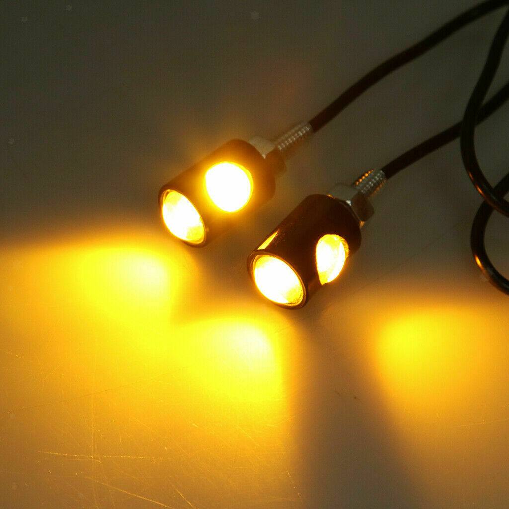2 x Yellow LED Motorcycle Car Number License Plate Screw Bolt Light Lamp Bulb - TDRMOTO