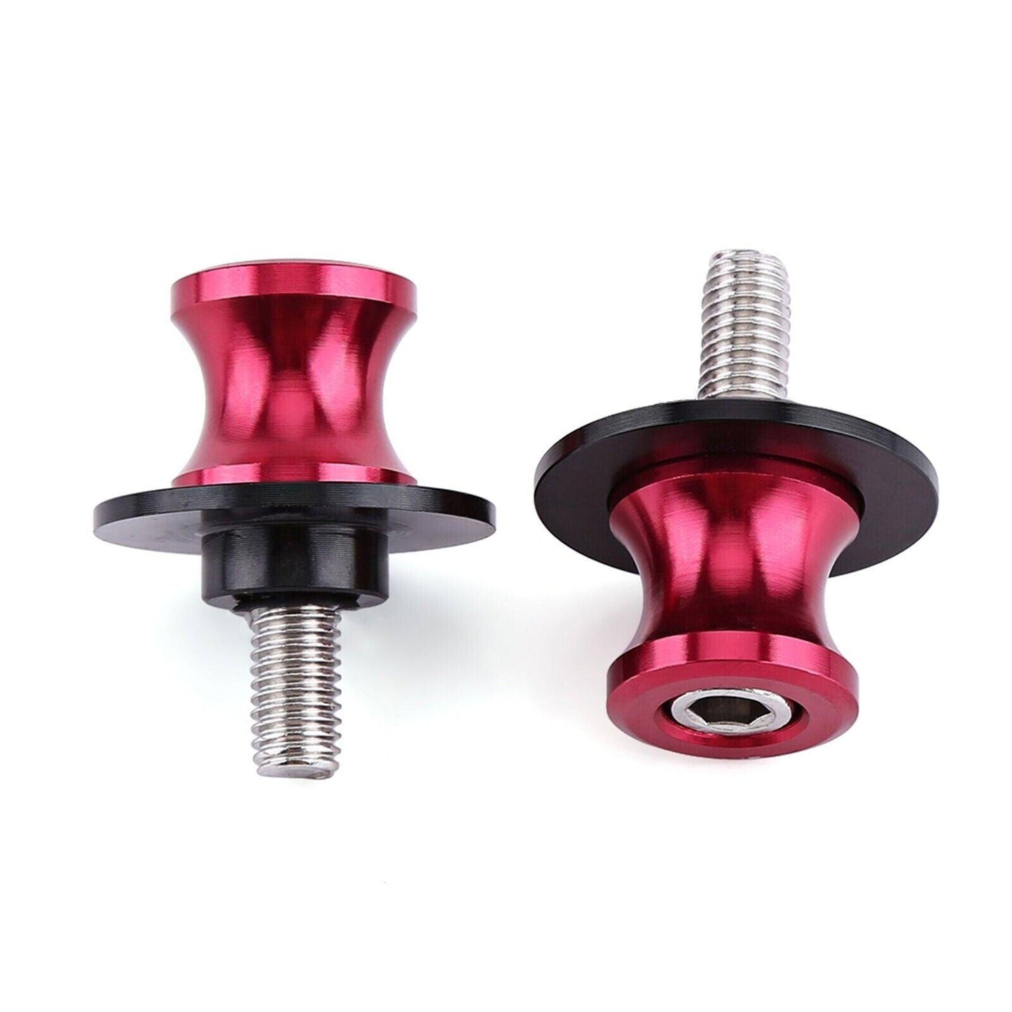 RED 6MM Swingarm Spool Sliders Stand Bobbins for Yamaha MT-03 - TDRMOTO