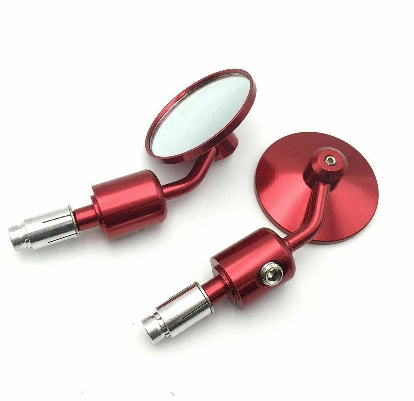 Red CNC 7/8" Handle Bar End Rear-view Mirror Universal Fit - TDRMOTO
