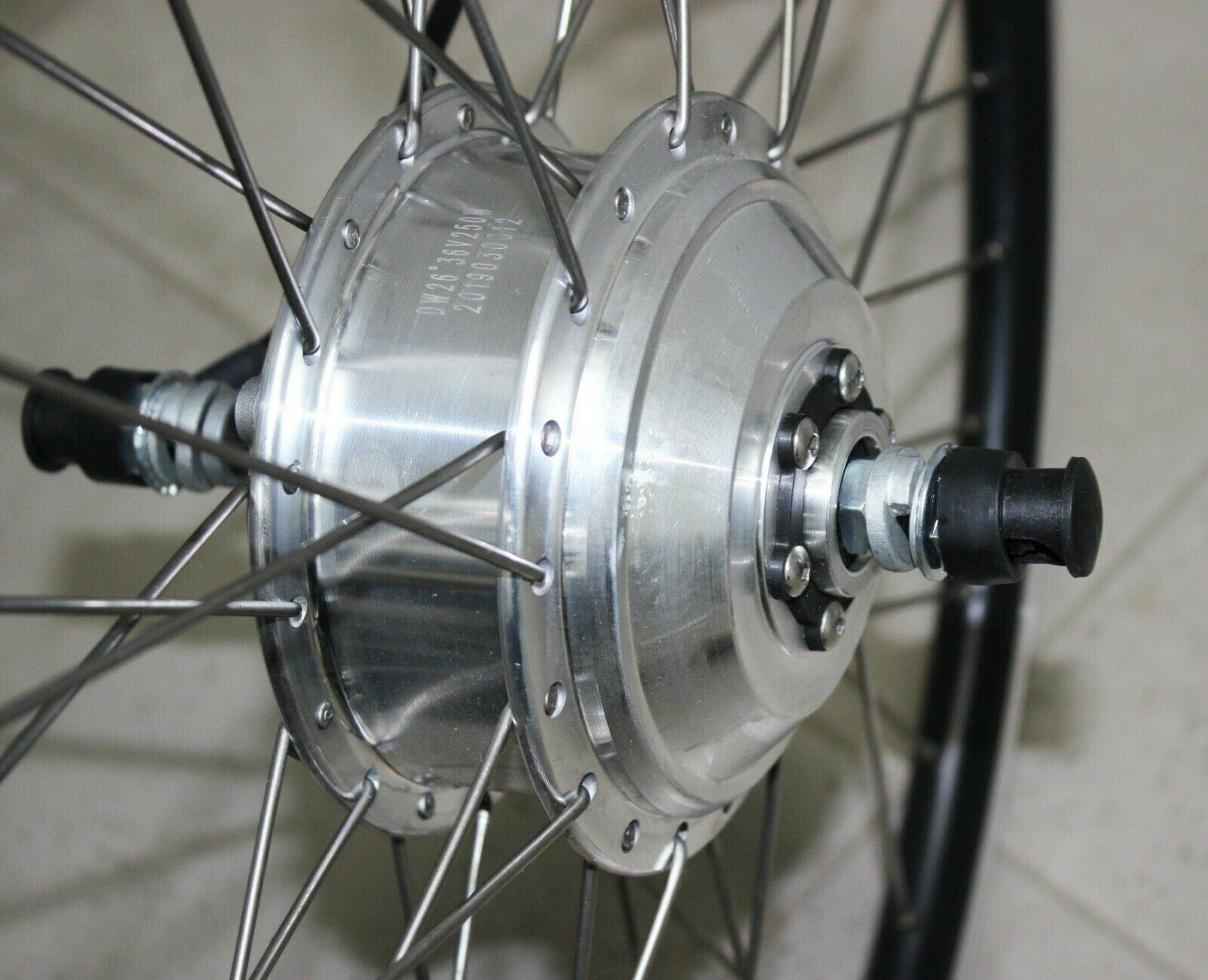 26" 250W 36V Electric Bike Rear Hub Brushless Gear Motor Rear Motor Wheel eBike - TDRMOTO