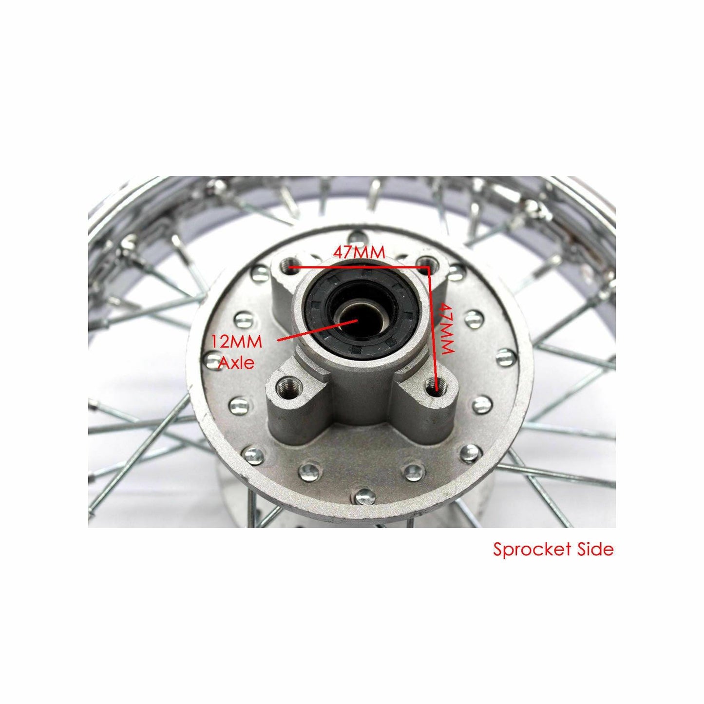 10" 1.4-10 12mm Axle Rear Steel Wheel Rim ATV Quad Pit Dirt Trail Bike - TDRMOTO