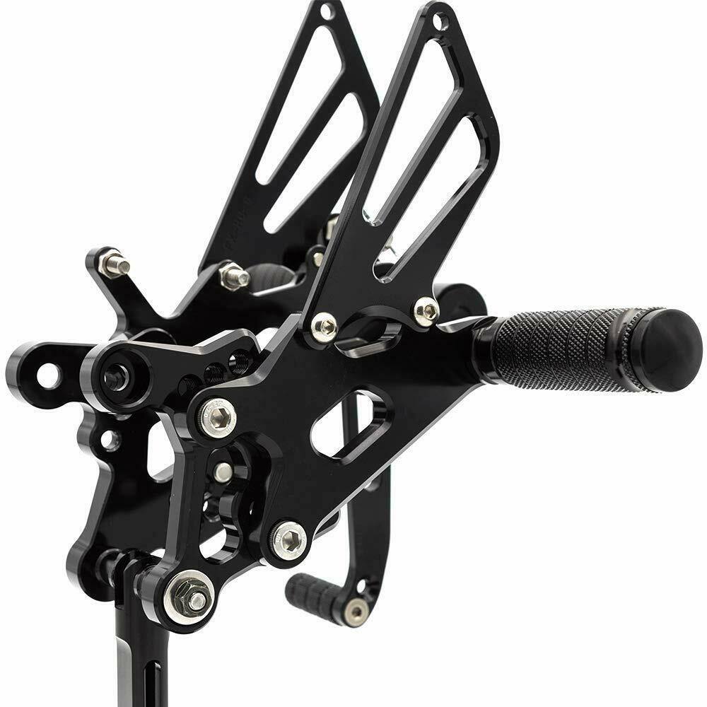 Black Rearset Rear Set Foot pegs Adjustable 4 YAMAHA 2006-2014 YZF R6 Gold 12 13 - TDRMOTO