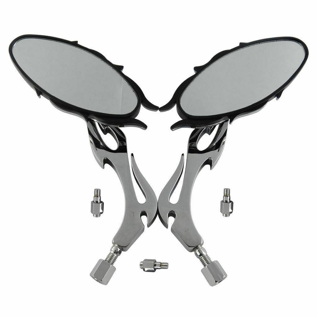 CHROME FLAME MOTORCYCLE REARVIEW MIRRORS 4 KAWASAKI VULCAN VN EN 800 900 1500 - TDRMOTO
