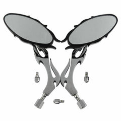 CHROME FLAME MOTORCYCLE REARVIEW MIRRORS 4 KAWASAKI VULCAN VN EN 800 900 1500 - TDRMOTO